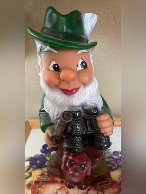 GOTZ Gnome Figurine with Binoculars - Decorative Garden Accent 13 inches tall.